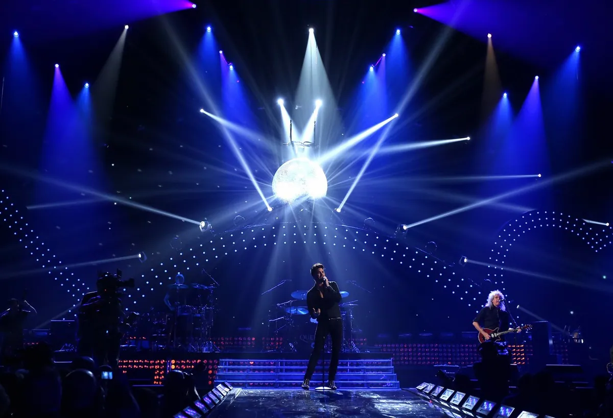 Queen + Adam Lambert, iHeart 2013, lighting and production design by Rob Sinclair